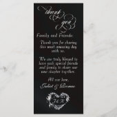 Menu de mariage & Merci - Noir (Dos)