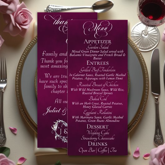 Menu de mariage & Merci - Plum