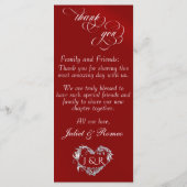 Menu de mariage & Merci - Rouge (Dos)