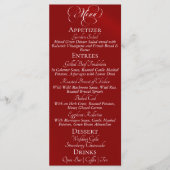 Menu de mariage & Merci - Rouge (Devant)