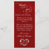 Menu de mariage & Merci - Rouge (Dos)