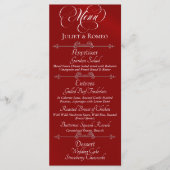 Menu de mariage & Merci - Rouge (Devant)
