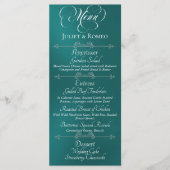 Menu de mariage & Merci - Sarcelle (Devant)