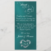 Menu de mariage & Merci - Turquoise (Dos)
