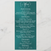 Menu de mariage & Merci - Turquoise (Devant)