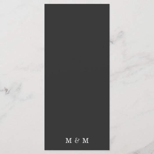 Menu de mariage minimal noir & blanc élégant (Dos)