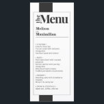 Menu de mariage minimal noir & blanc élégant<br><div class="desc">Conçu pour correspondre à notre collection "Minimal Bold Mariage", ce menu mariage minimaliste typographique modifiable est parfait pour toute réception de mariage à la mode, élégante et élégante. Ce menu comprend les noms de Bride et Groom dans une police serif gris foncé moderne et audacieuse et les options de repas...</div>