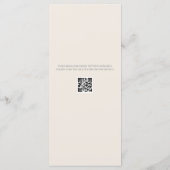 Menu de mariage minimaliste beige doux (Dos)