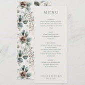 Menu de mariage minimaliste beige élégant (Devant / Derrière)