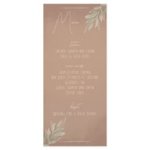 Menu de mariage minimaliste boho en terre cuite (s