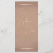 Menu de mariage minimaliste boho terracotta (Dos)