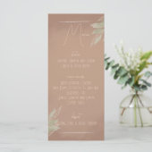 Menu de mariage minimaliste boho terracotta (Debout devant)