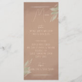 Menu de mariage minimaliste boho terracotta (Devant)