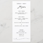 Menu de mariage minimaliste calligraphié fantaisis (Devant)