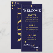Menu de mariage minimaliste céleste (Devant / Derrière)