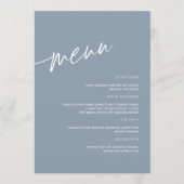 Menu de Mariage minimaliste Dusty Blue (Devant)