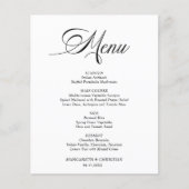 Menu de Mariage minimaliste économique (Devant)