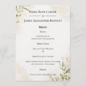 Menu de mariage minimaliste élégant (Devant)