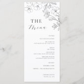 Menu de mariage minimaliste floral (Devant)