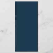 Menu de mariage minimaliste Navy (Dos)