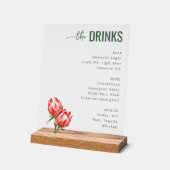 Menu de mariage minimaliste noir et vert élégant (Angle)