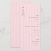 Menu de mariage minimaliste rose élégant (Devant / Derrière)