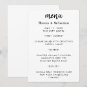 Menu de mariage moderne (Devant / Derrière)