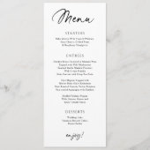 Menu de mariage moderne amusant écriture manuscrit (Devant)