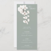 Menu de mariage moderne aux orchidées blanches et (Devant)