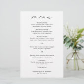 Menu de mariage moderne avec calligraphie élégante (Debout devant)
