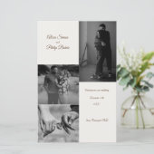 Menu de mariage moderne avec collage de photos (Debout devant)