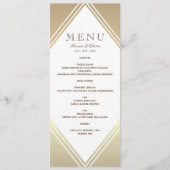 Menu de mariage moderne avec feuille d'or (Devant)