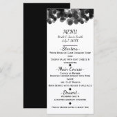 Menu de mariage moderne avec points de caviar noir (Devant / Derrière)
