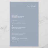 Menu de mariage moderne bleu poussiéreux élégant (Devant)