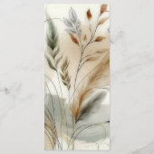 Menu de mariage moderne botanique boho avec verdur (Dos)