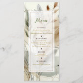Menu de mariage moderne botanique boho avec verdur (Devant)