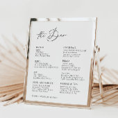 Menu de mariage moderne calligraphié blanc