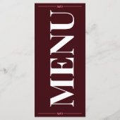 Menu de mariage moderne éditable (Dos)