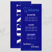 Menu de mariage moderne éditable (Devant / Derrière)
