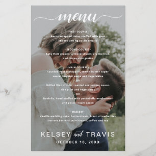 Menu de mariage moderne élégant simple photo