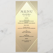 Menu de mariage moderne en feuille d'or (Devant)