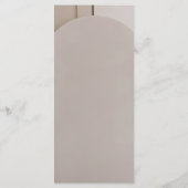 Menu de mariage moderne Luxe avec arche | Beige ne (Dos)
