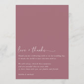 Menu de mariage moderne Merlot avec remerciements (Dos)