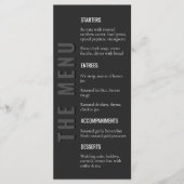 Menu de mariage moderne minimaliste Blackout (Devant)