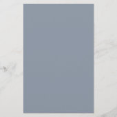 Menu de mariage moderne minimaliste bleu poussiére (Dos)