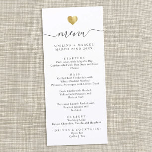 Menu de mariage moderne minimaliste calligraphie c