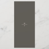 Menu de mariage moderne monogramme espresso foncé (Dos)