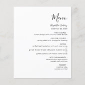 Menu de mariage moderne noir écriture manuscrite b (Devant)