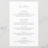 Menu de mariage moderne noir et blanc propre (Devant)