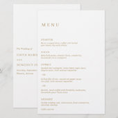 Menu de mariage moderne or minimaliste (Devant / Derrière)